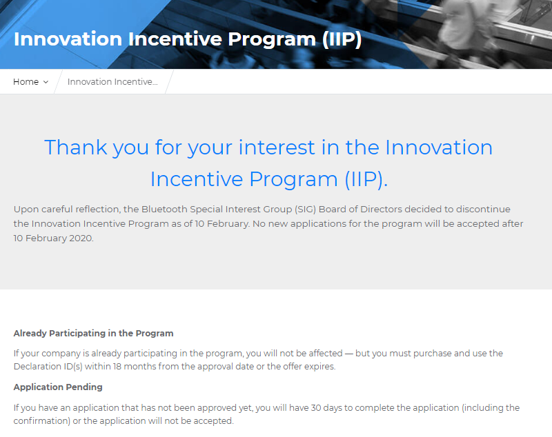 【摩尔资讯】SIG宣布中止创新激励计划(IIP)